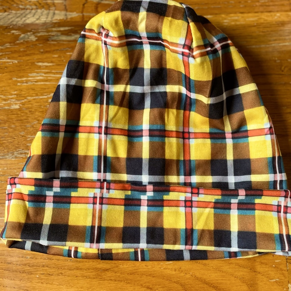 Spandex/nylon plaid cap
